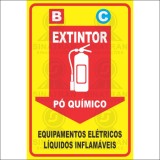  Extintor - Pó quimico - B - C - Equipamentos elétricos e líquidos inflamáveis
